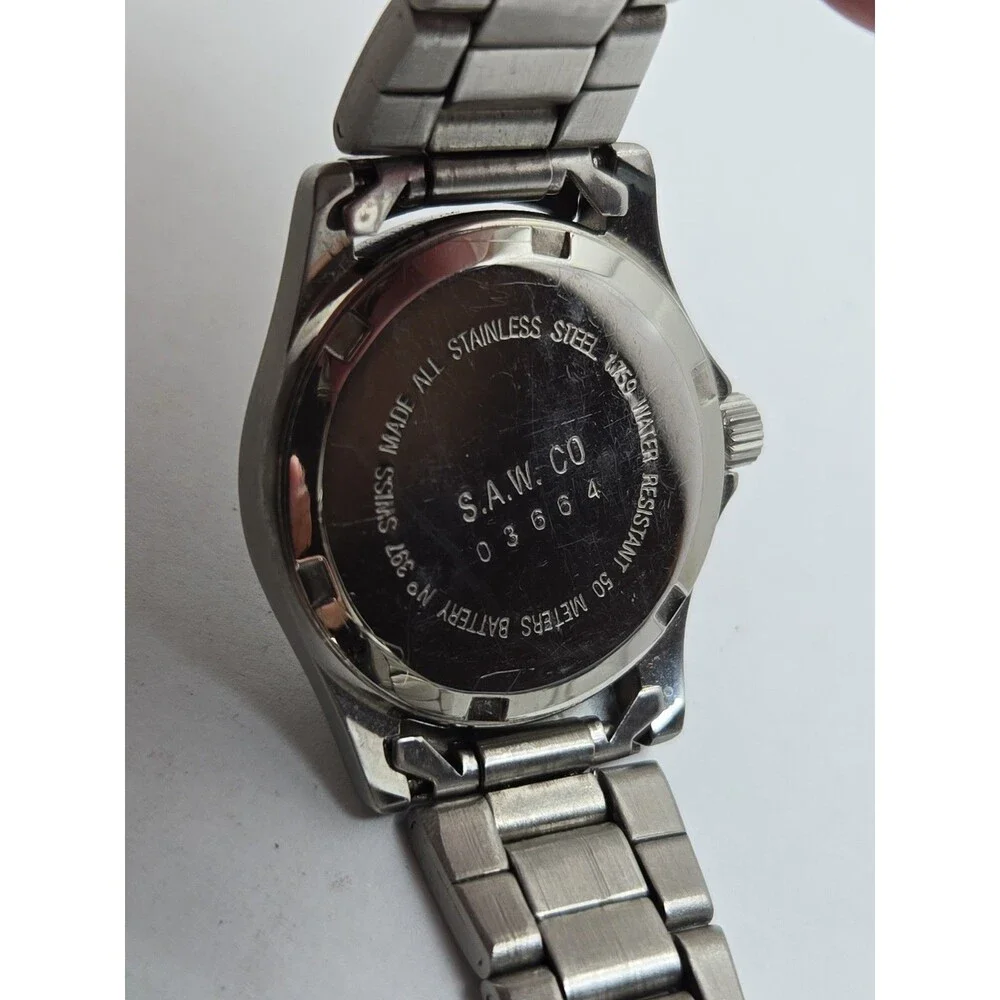 Vintage Swiss Army 1759 30mm Quartz Field Watch Red Bezel White Dial New Battery - Picture 11 of 11